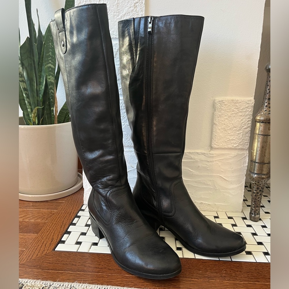 Aldo Black Tall Leather Boots